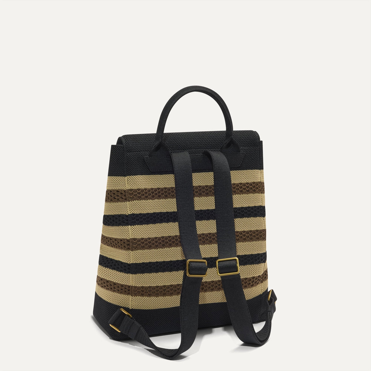 Rothys The Cinch Backpack in Mocha Stripe Crochet