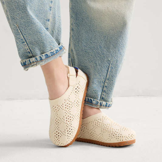 Rothys The Kids Clog in White Crochet