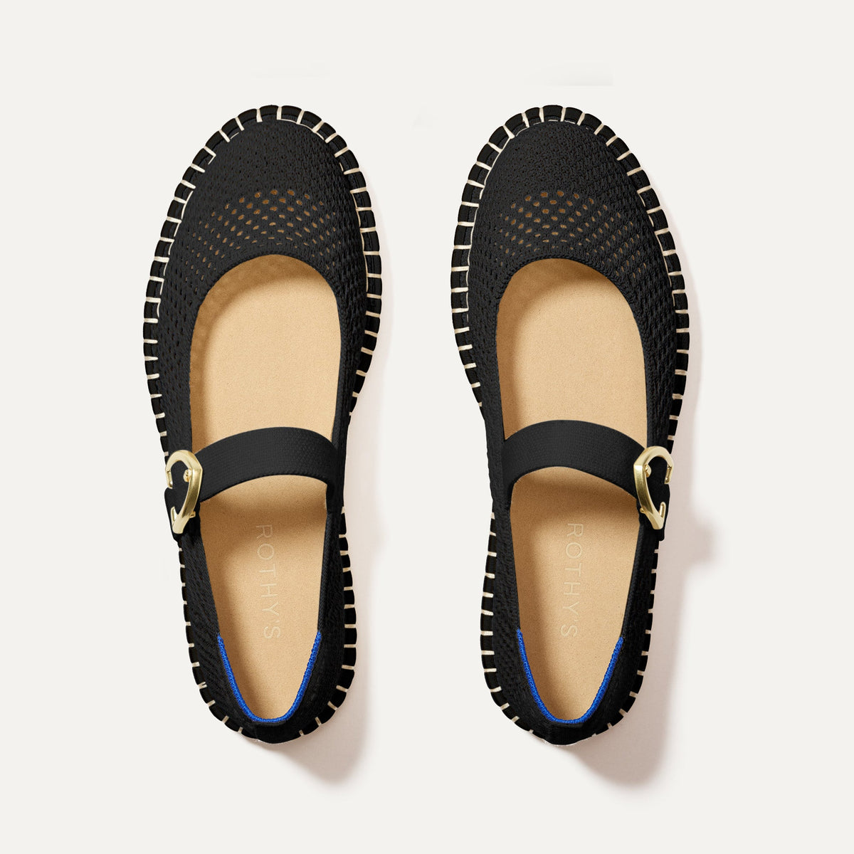 Rothys The Espadrille Mary Jane in Black