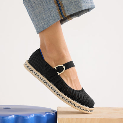 Rothys The Espadrille Mary Jane in Black