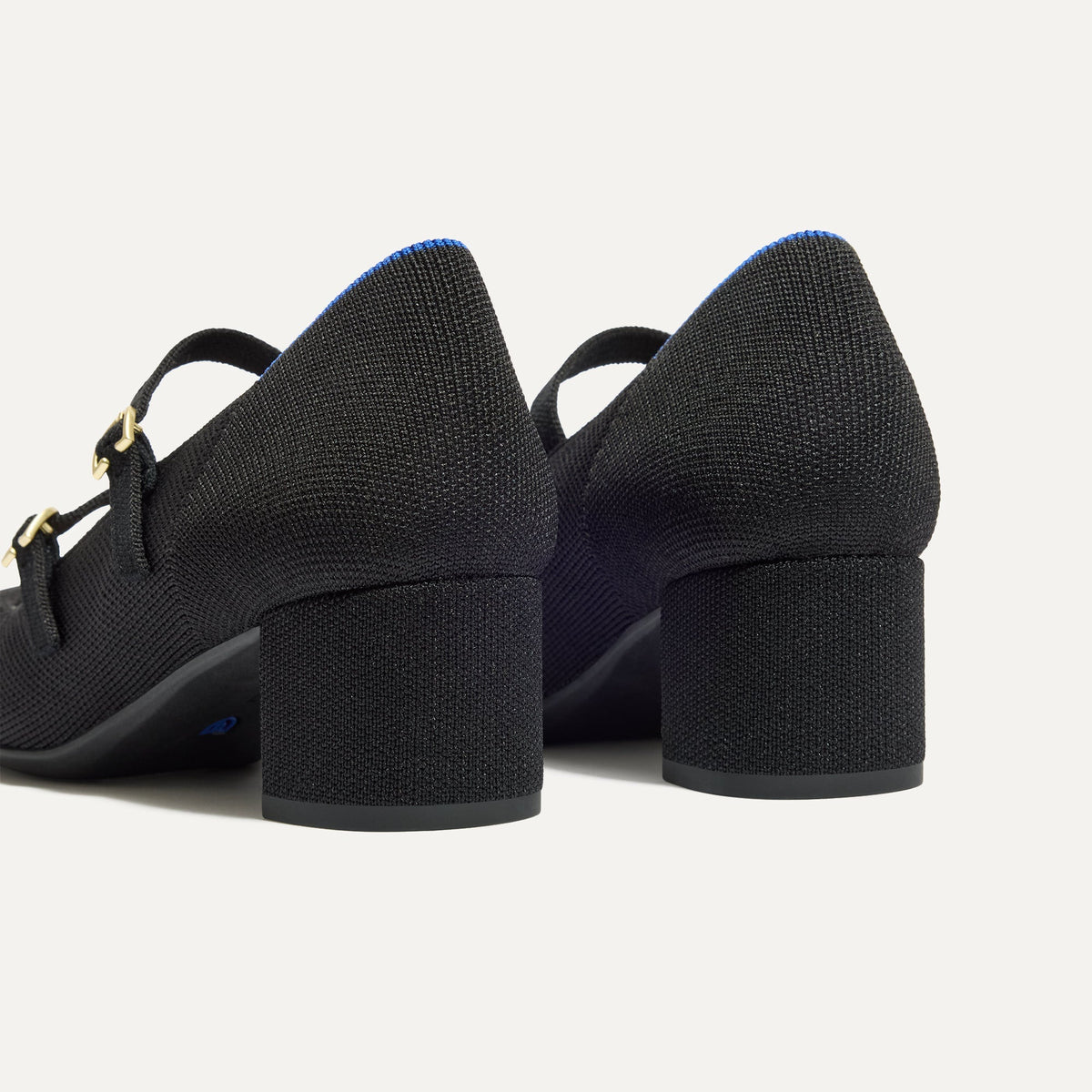 Rothys The Double Buckle Mary Jane Heel in Black
