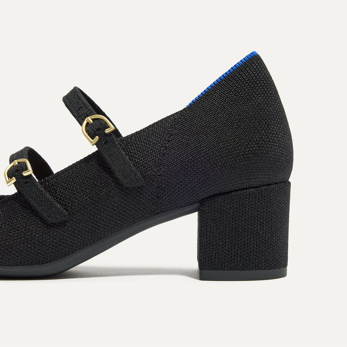 Rothys The Double Buckle Mary Jane Heel in Black