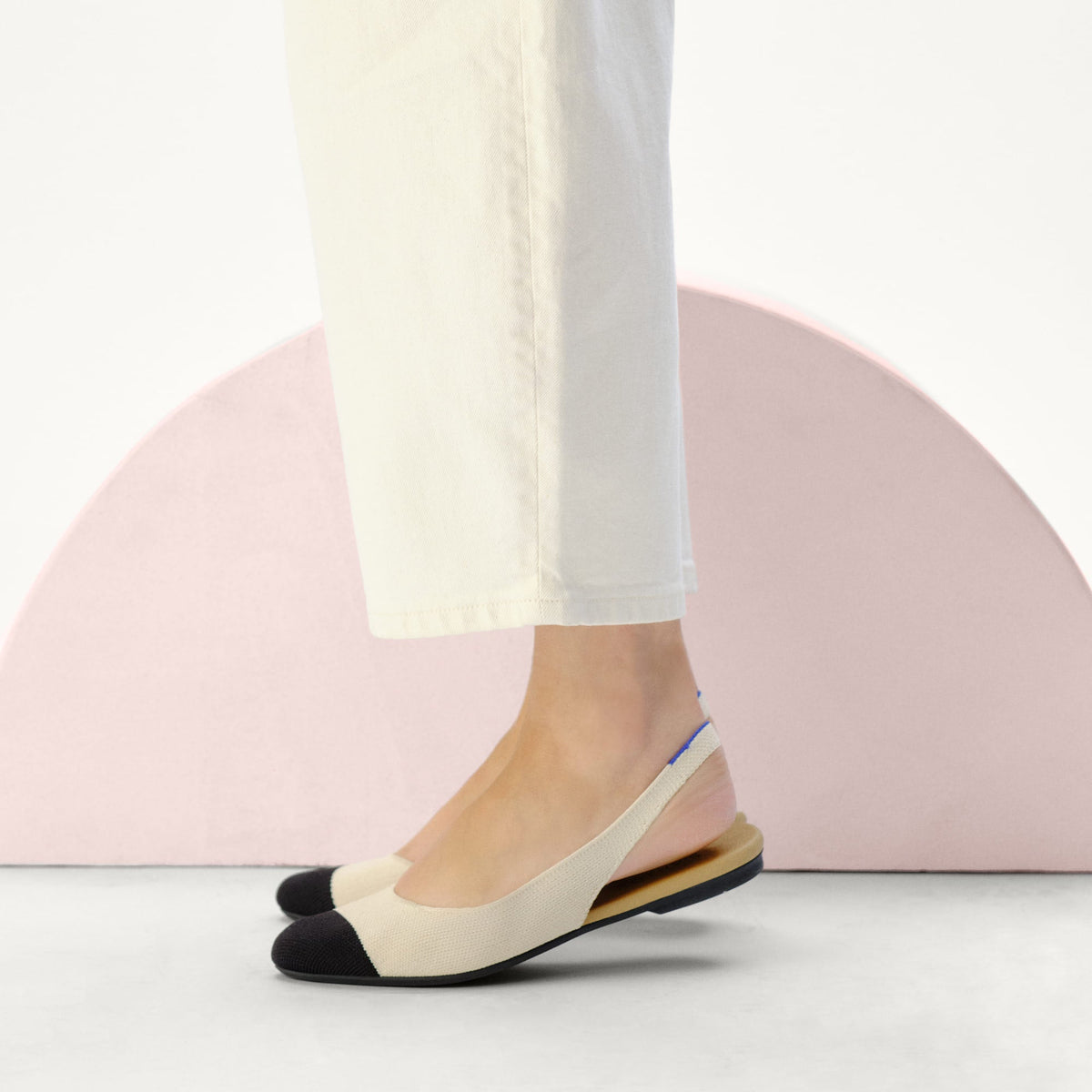 Rothys The Almond Slingback in Conch Captoe