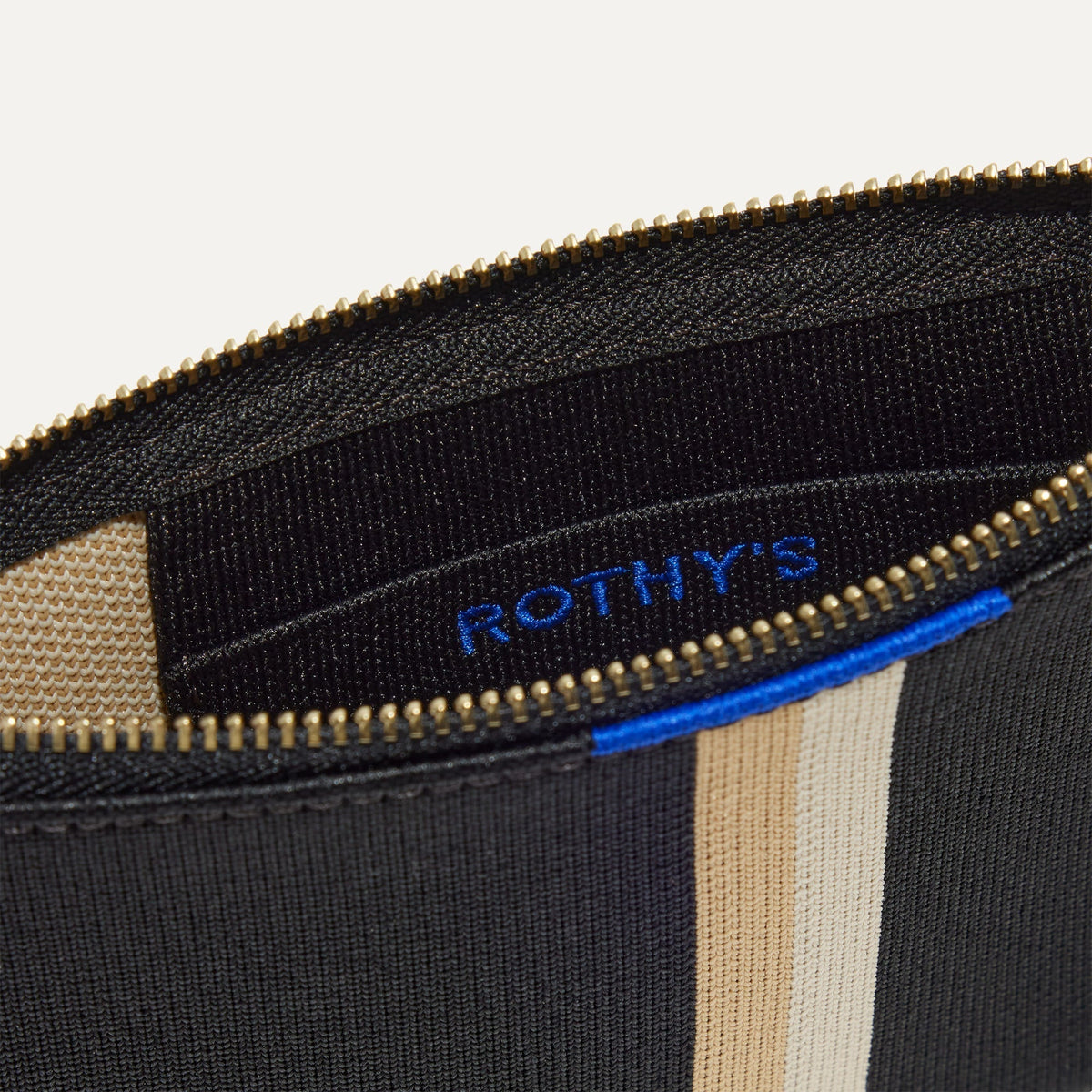 Rothys Wallet Wristlet in Black Portobello Stripe