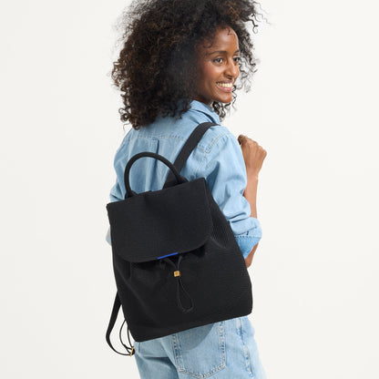 Rothys The Cinch Backpack in Black