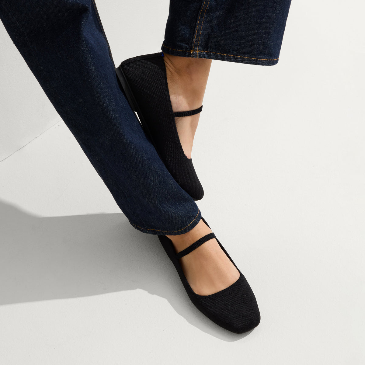 Rothys The Max Square Mary Jane in Black
