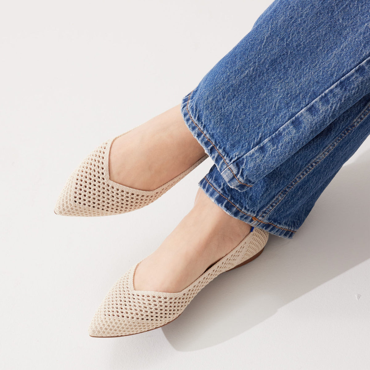 Rothys The Point II in Off White Mesh