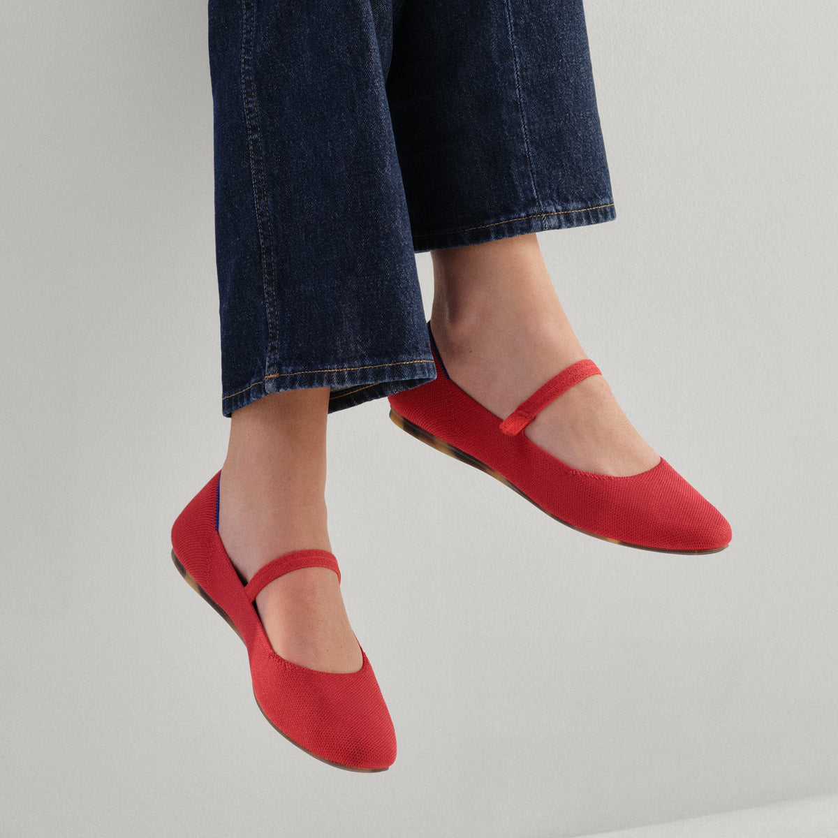 Rothys The Square Mary Jane in Lollipop Red
