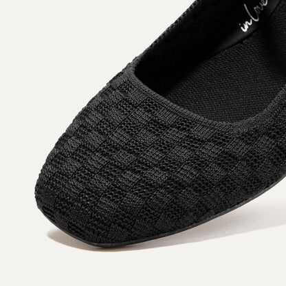 Rothys The Max Square Mary Jane in Black Sand