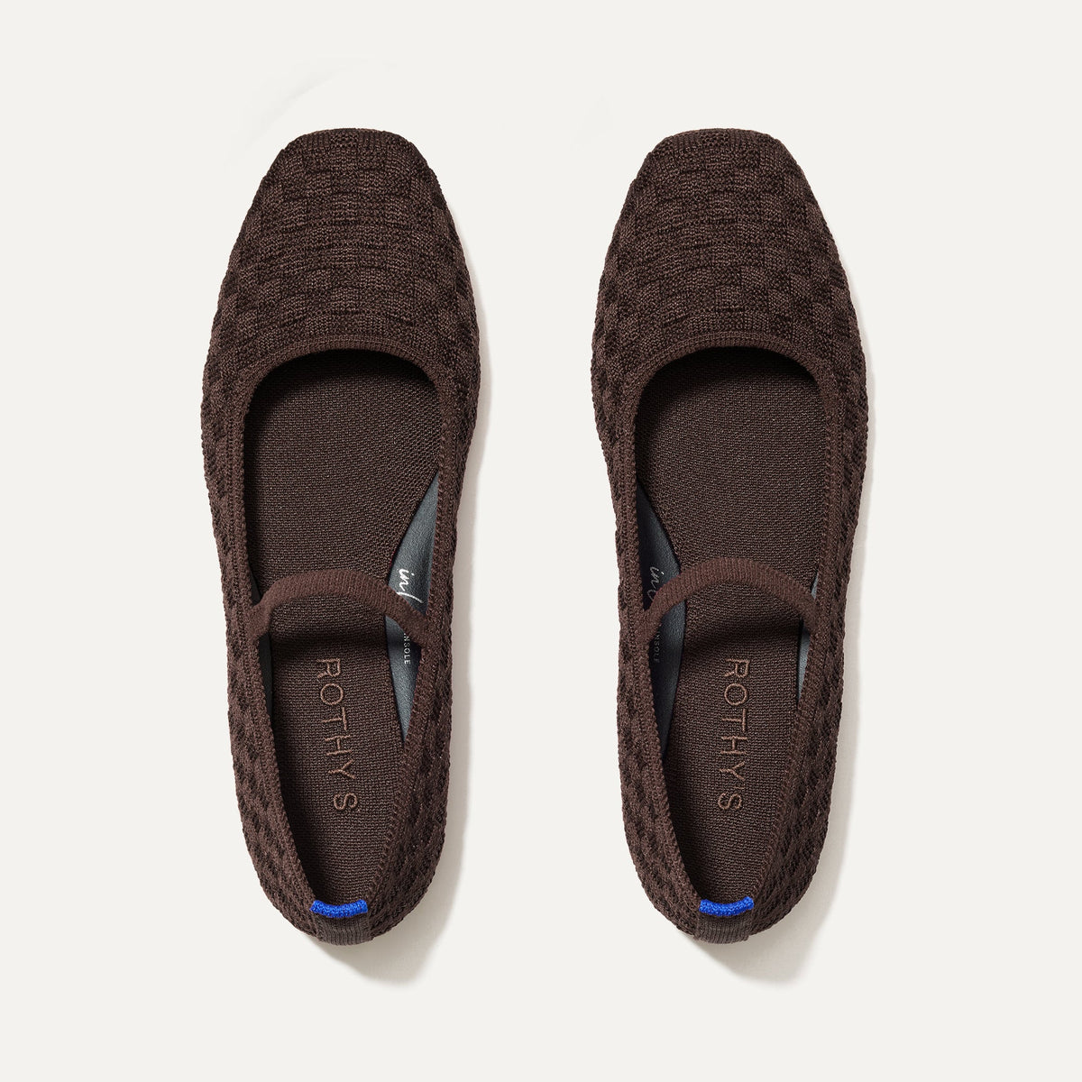 Rothys The Max Square Mary Jane in Chocolate