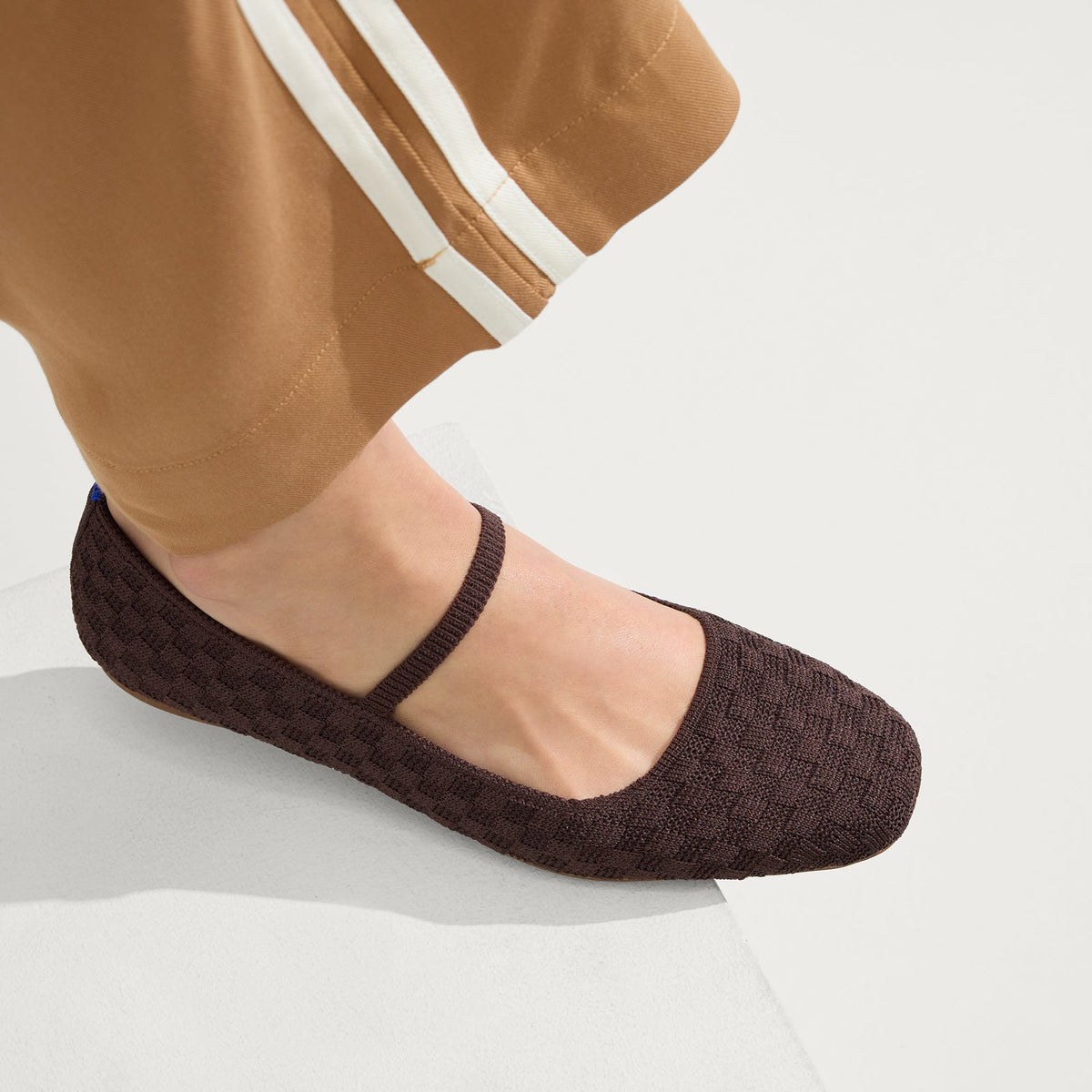 Rothys The Max Square Mary Jane in Chocolate