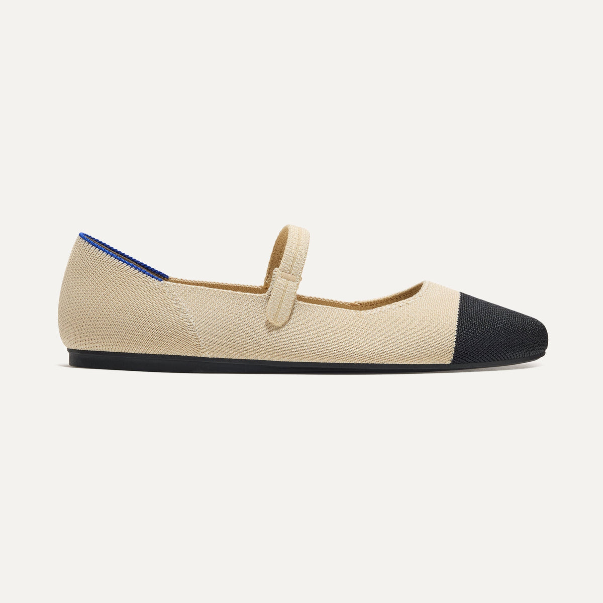 Rothys The Square Mary Jane in Cream Captoe