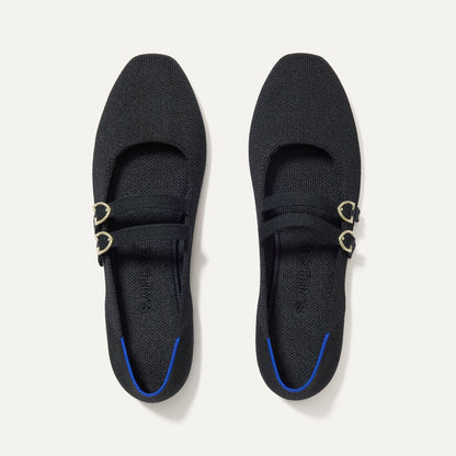 Rothys The Double Buckle Mary Jane in Black