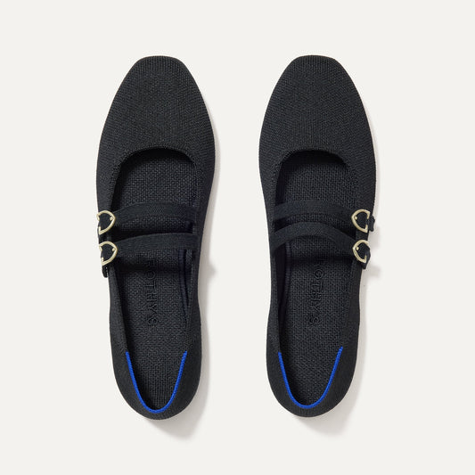 Rothys The Double Buckle Mary Jane in Black