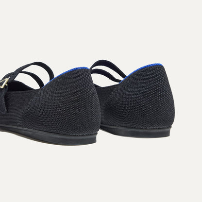 Rothys The Double Buckle Mary Jane in Black