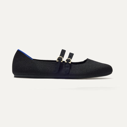 Rothys The Double Buckle Mary Jane in Black