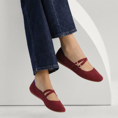 Rothys The Double Buckle Mary Jane in Cabernet