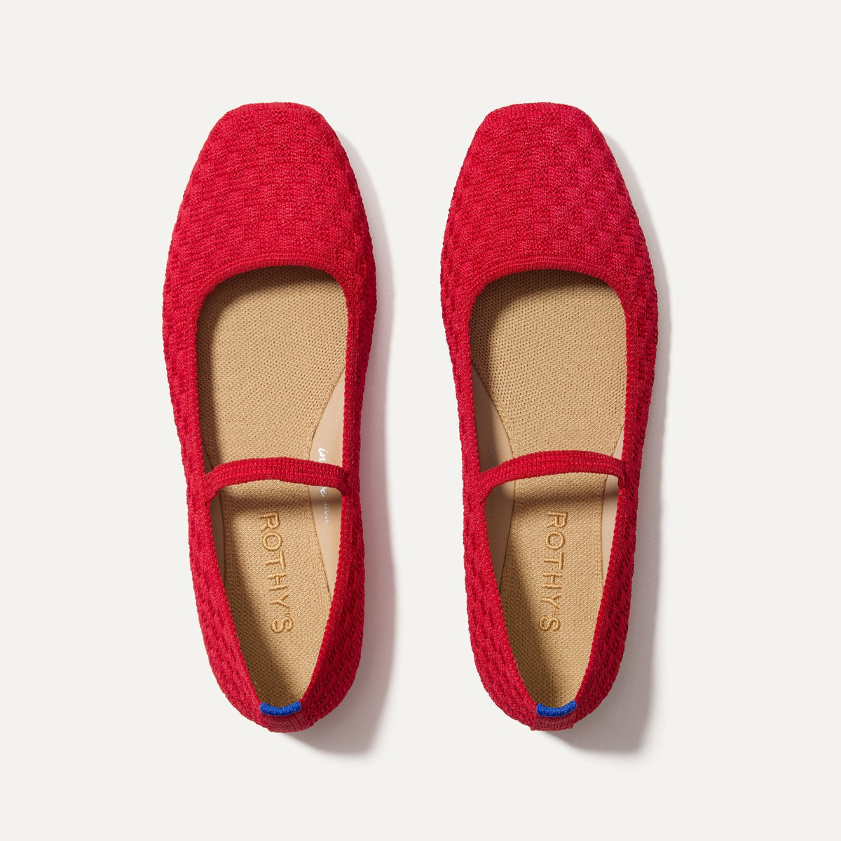 Rothys The Max Square Mary Jane in Red Crisp Basketweave
