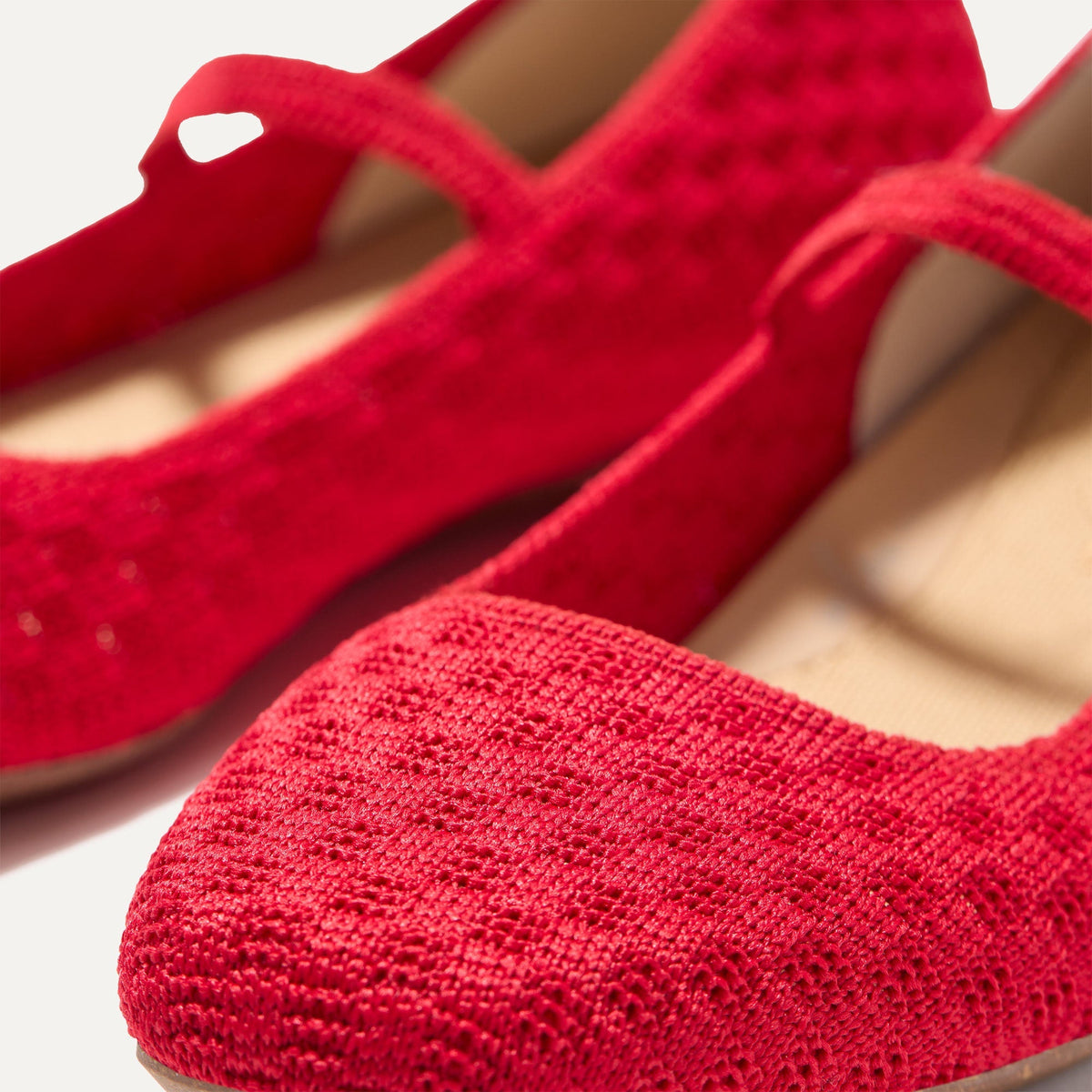 Rothys The Max Square Mary Jane in Red Crisp Basketweave
