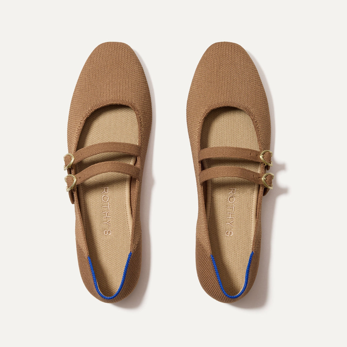 Rothys The Double Buckle Mary Jane in Java Chip