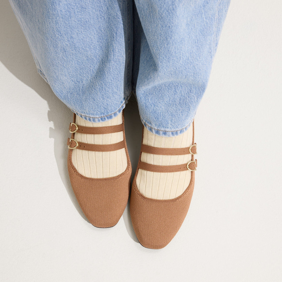 Rothys The Double Buckle Mary Jane in Java Chip
