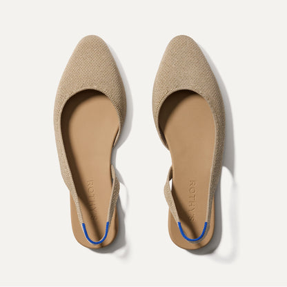 Rothys The Almond Slingback in Metallic Prosecco