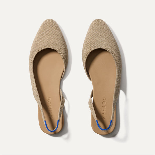 Rothys The Almond Slingback in Metallic Prosecco