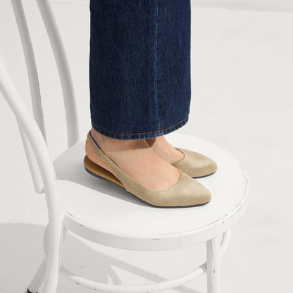 Rothys The Almond Slingback in Metallic Prosecco