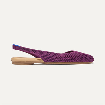 Rothys The Almond Slingback in Plum Mesh
