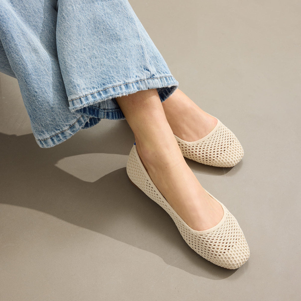 Rothys The Max Square in Off White Mesh