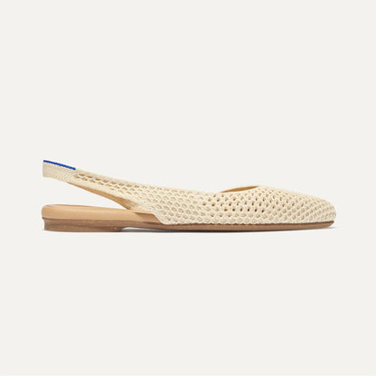 Rothys The Almond Slingback in Off White Mesh