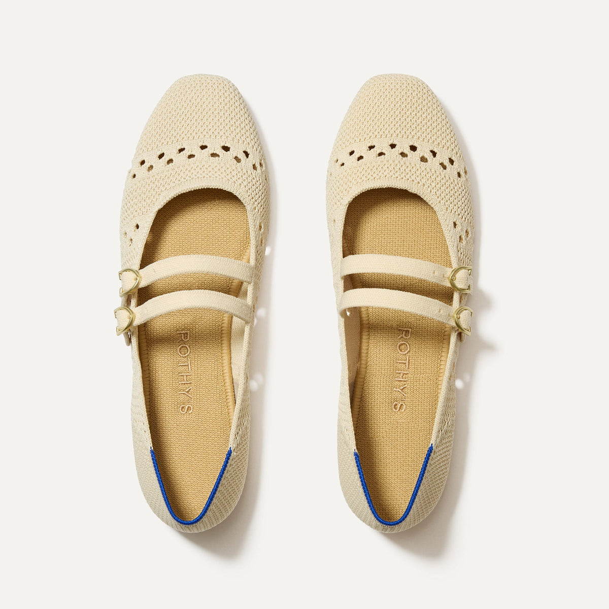 Rothys The Double Buckle Mary Jane in Powder Crochet