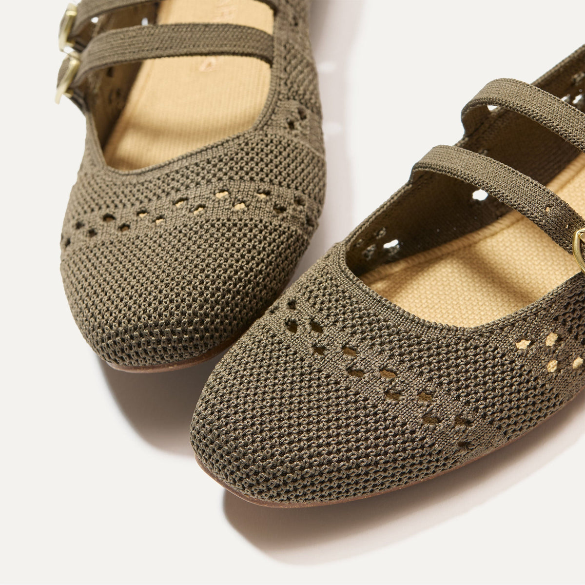 Rothys The Double Buckle Mary Jane in Safari Crochet