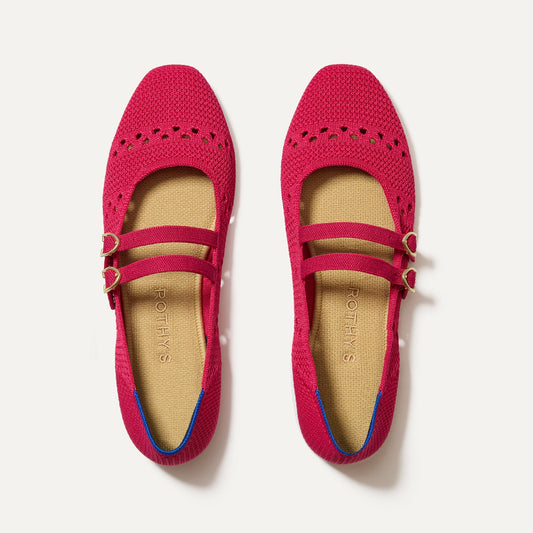 Rothys The Double Buckle Mary Jane in Rouge Crochet