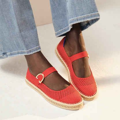 Rothys The Espadrille Mary Jane in Red Hot