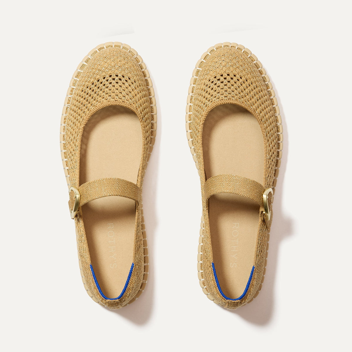 Rothys The Espadrille Mary Jane in Metallic Golden Sun