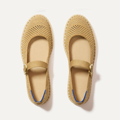 Rothys The Espadrille Mary Jane in Metallic Golden Sun