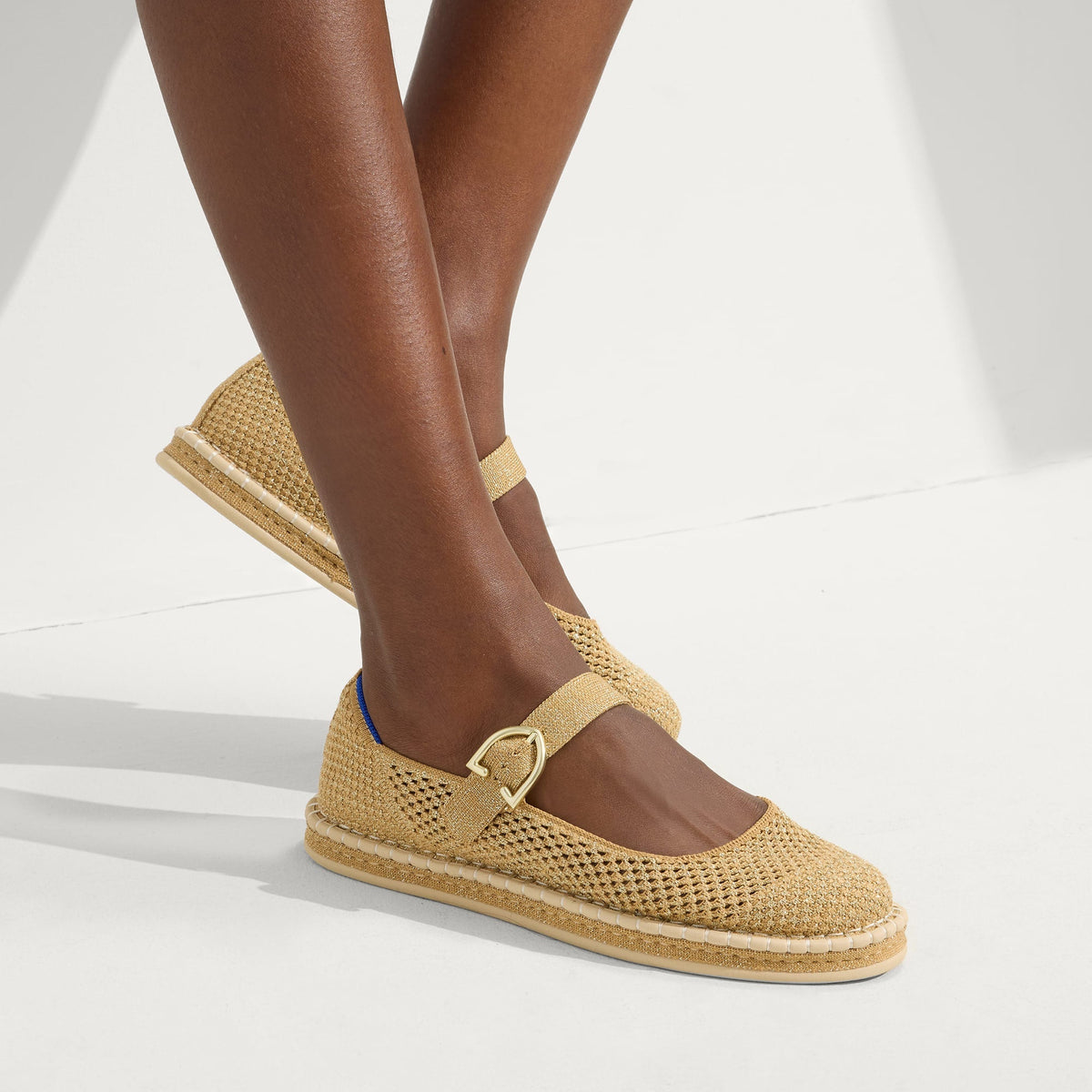 Rothys The Espadrille Mary Jane in Metallic Golden Sun