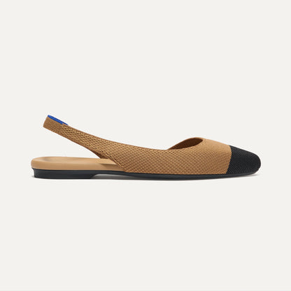 Rothys The Almond Slingback in Tawny Captoe