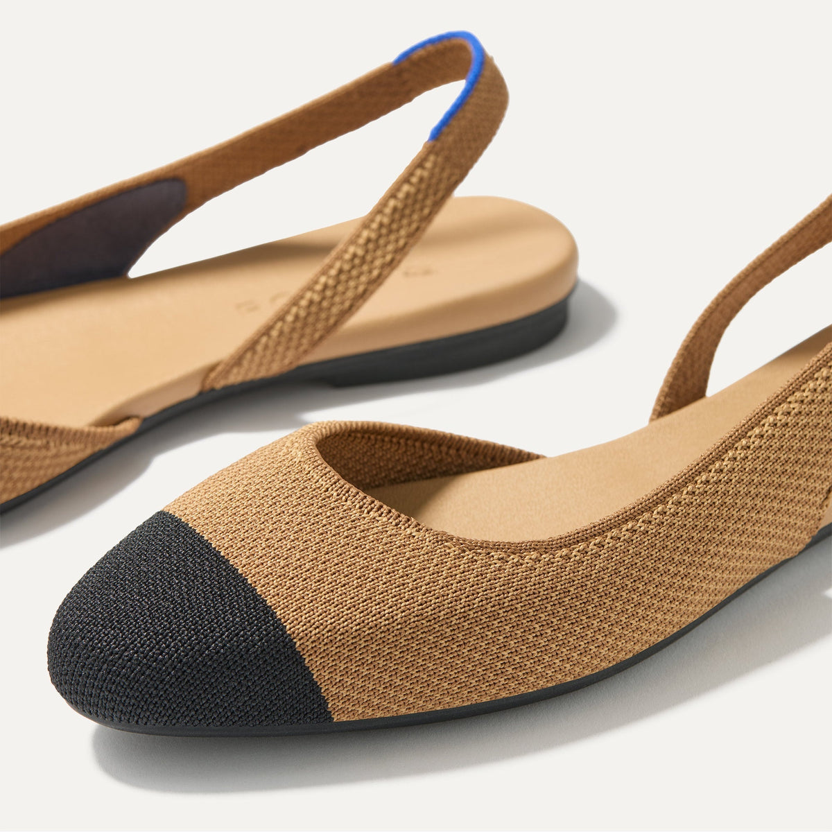 Rothys The Almond Slingback in Tawny Captoe
