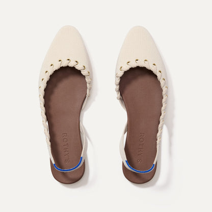 Rothys The Almond Slingback in Eyelet Ivory