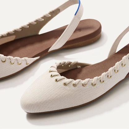 Rothys The Almond Slingback in Eyelet Ivory