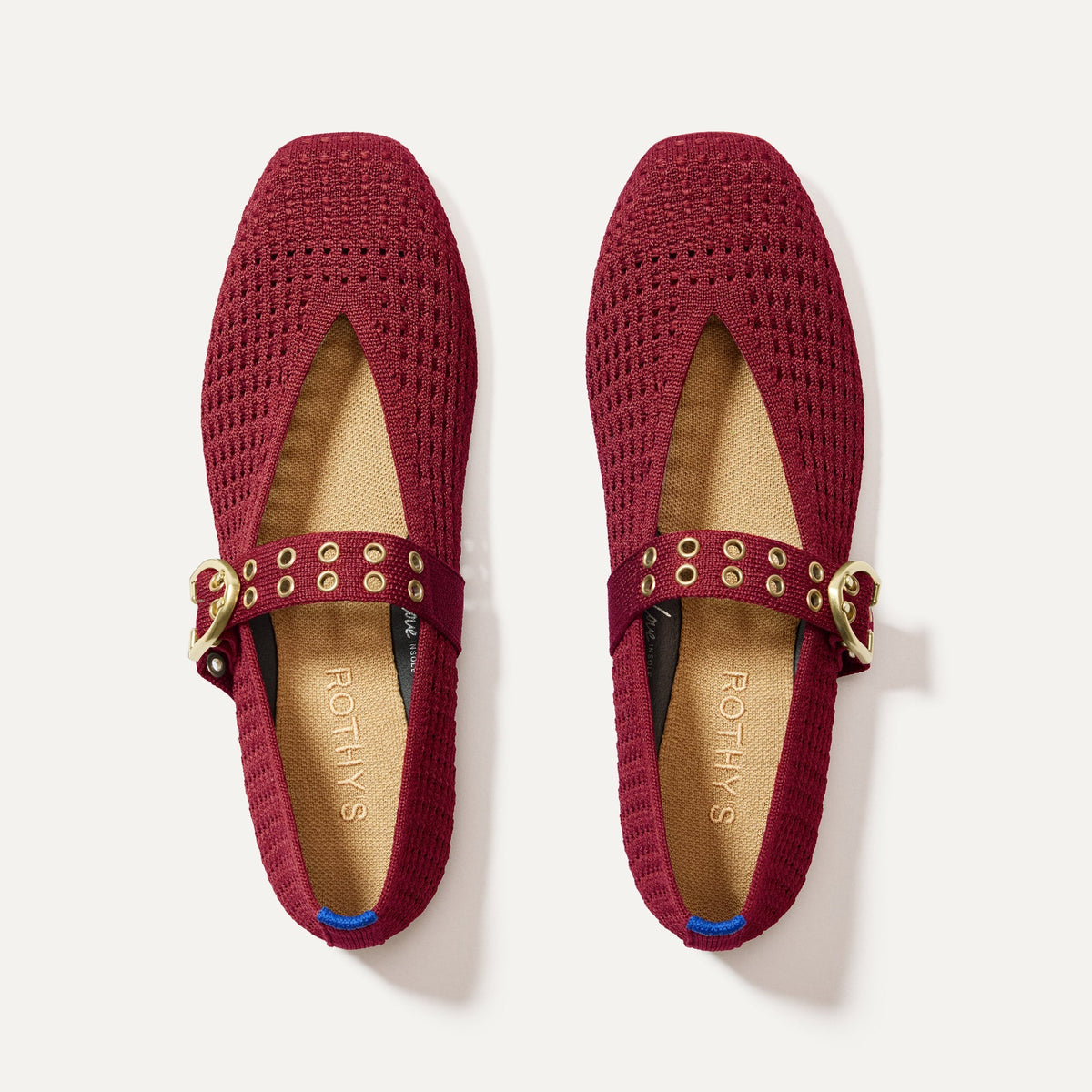 Rothys The Max Buckle Mary Jane in Ruby Mesh