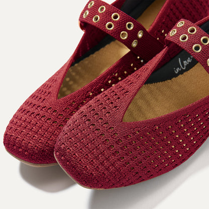 Rothys The Max Buckle Mary Jane in Ruby Mesh