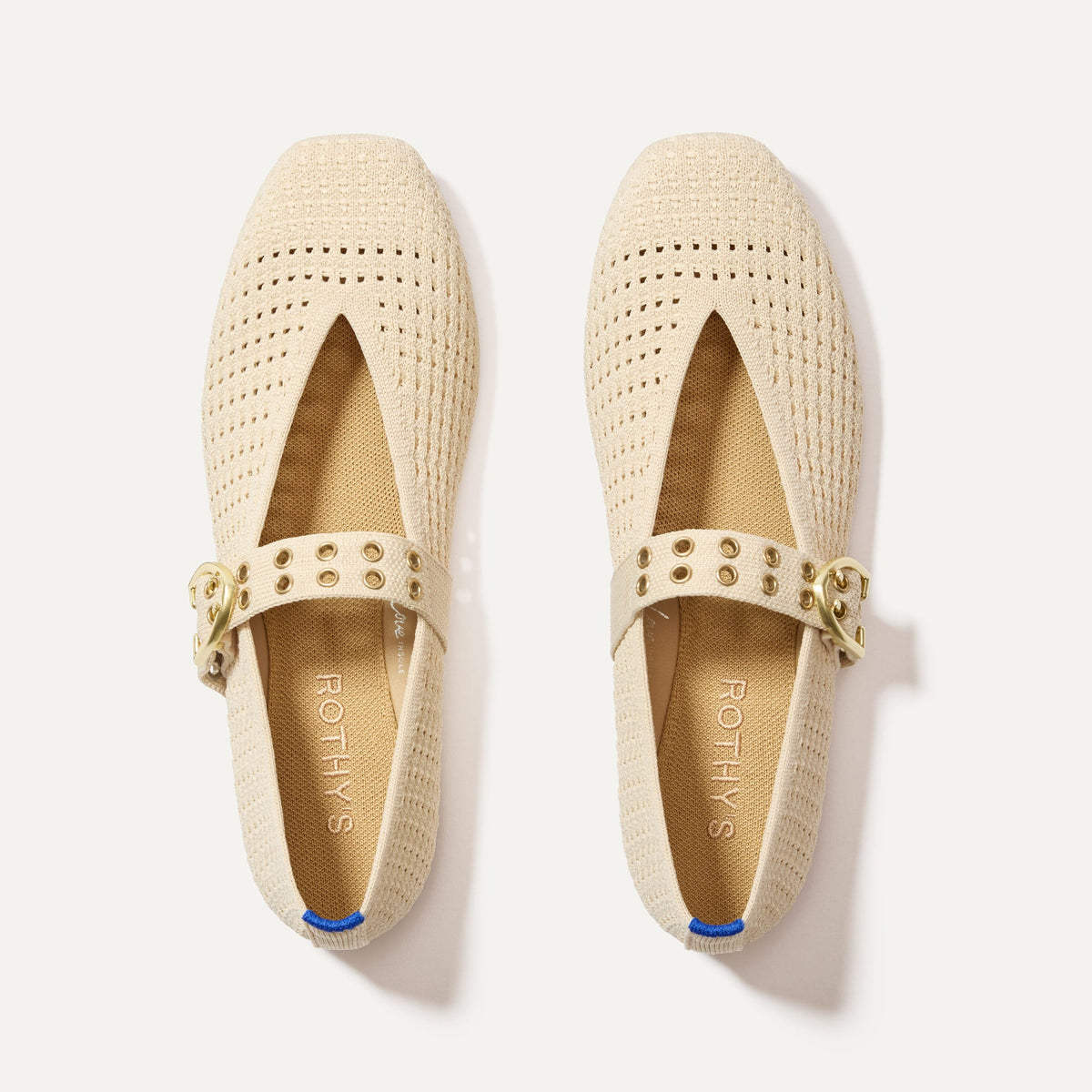 Rothys The Max Buckle Mary Jane in Off White Mesh