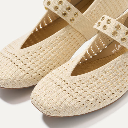 Rothys The Max Buckle Mary Jane in Off White Mesh