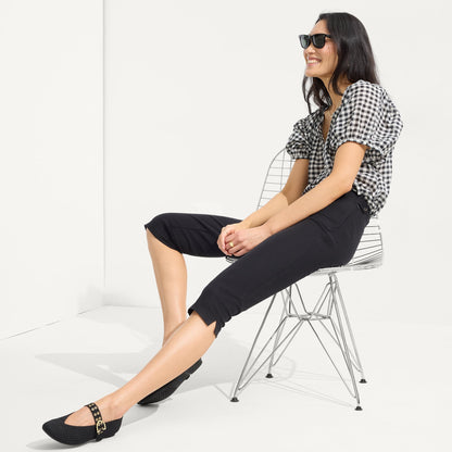 Rothys The Max Buckle Mary Jane in Black Mesh
