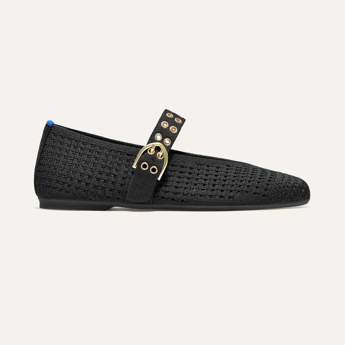 Rothys The Max Buckle Mary Jane in Black Mesh