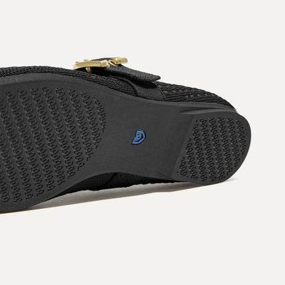Rothys The Max Buckle Mary Jane in Black Mesh