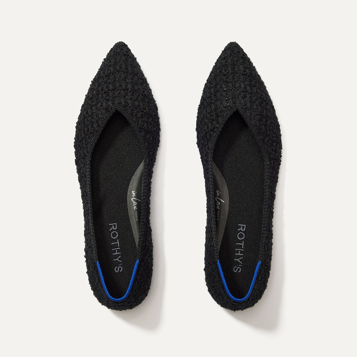 Rothys The Point II in Black Bouclé